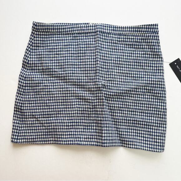 Reformation Elton Gingham Linen Set Cropped Blazer and Mini Skirt - Picture 9 of 11